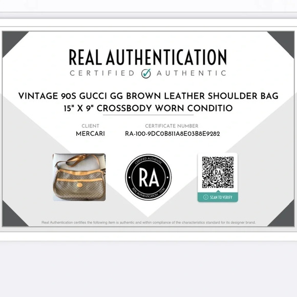 Vintage 90s Gucci GG Brown Leather Shoulder Bag 15" X 9" Crossbody Guccissima - Picture 16 of 16